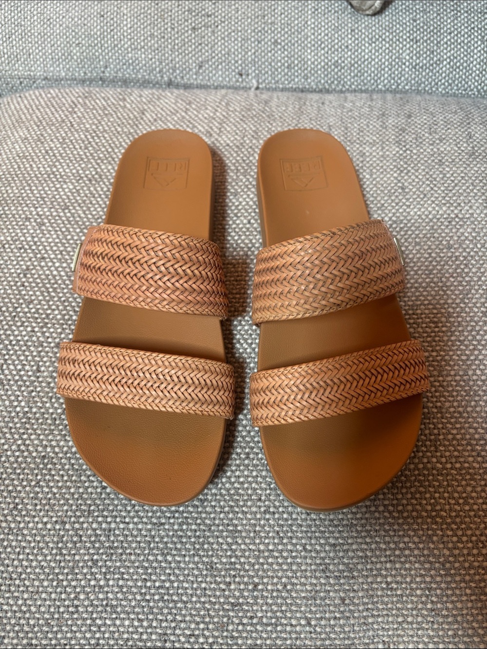 Reef Women's Tan Braided Slide Sandals